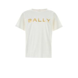 BALLY Logo Print Cotton T-Shirt Men WHITE T-Shirts